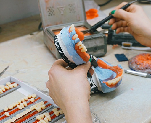 Making dentures is a multi-step process