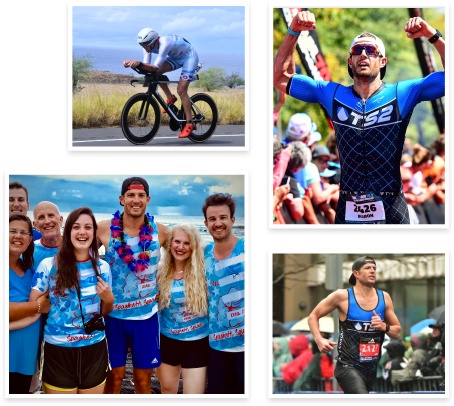 Collage of Doctor Springhetti competing in Ironman competition