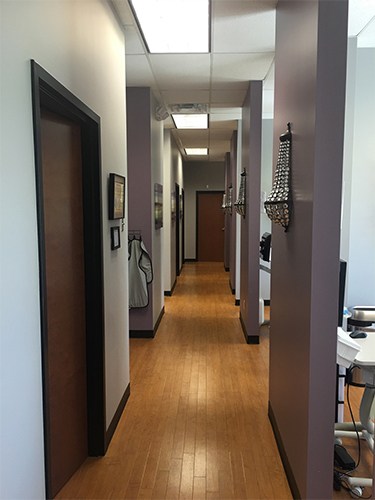 Hallway to dental treatment room