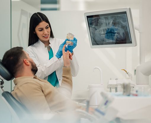 A man at a dental consultation