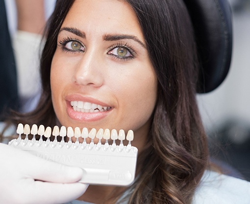 woman with veneers